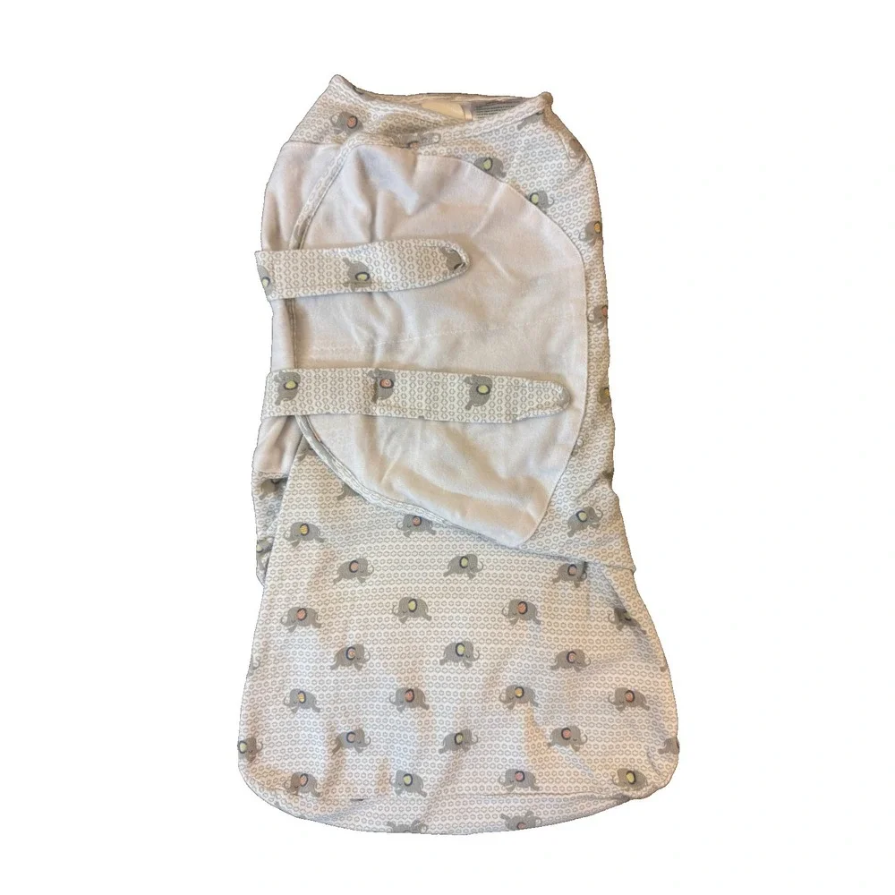 Halo‎ Swaddle Sure Small 13-16 Pounds Cotton Sleep Sack Baby Boy Girl Elephants